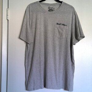 Lucky Brand Men's Tee Shirt Snow Heather Gray W/ Good Vibes Pocket EUC Sz XXL